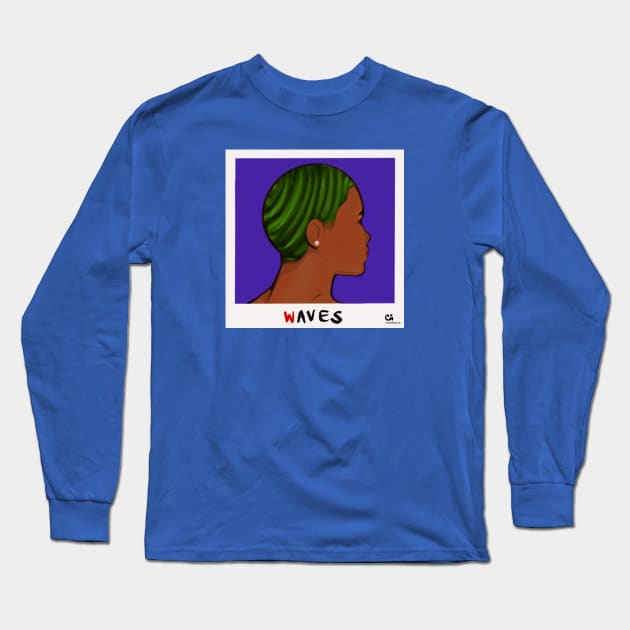 Waves Long Sleeve T-Shirt by CarmahnArt